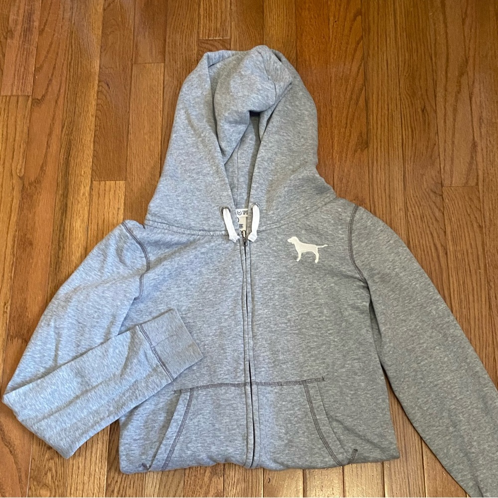 PINK Victoria secret grey zip up sweatshirt